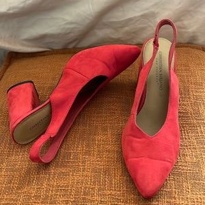 Suede sling back heals